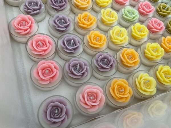 Eternal Candles®- Natural Soy Wax Rose Floral Design Tea Light Candles Set of 8